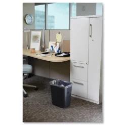 Rubbermaid Commercial 7-Gallon Rectangular Deskside Wastebasket - Black