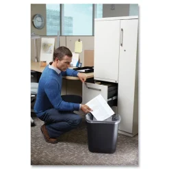 Rubbermaid Commercial 7-Gallon Rectangular Deskside Wastebasket - Black