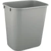Rubbermaid Commercial 3.5-Gallon Rectangular Deskside Plastic Wastebasket - Gray