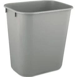 Rubbermaid Commercial 3.5-Gallon Rectangular Deskside Plastic Wastebasket - Gray