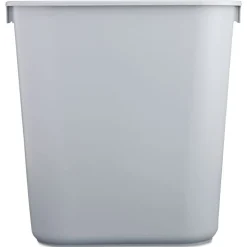 Rubbermaid Commercial 3.5-Gallon Rectangular Deskside Plastic Wastebasket - Gray