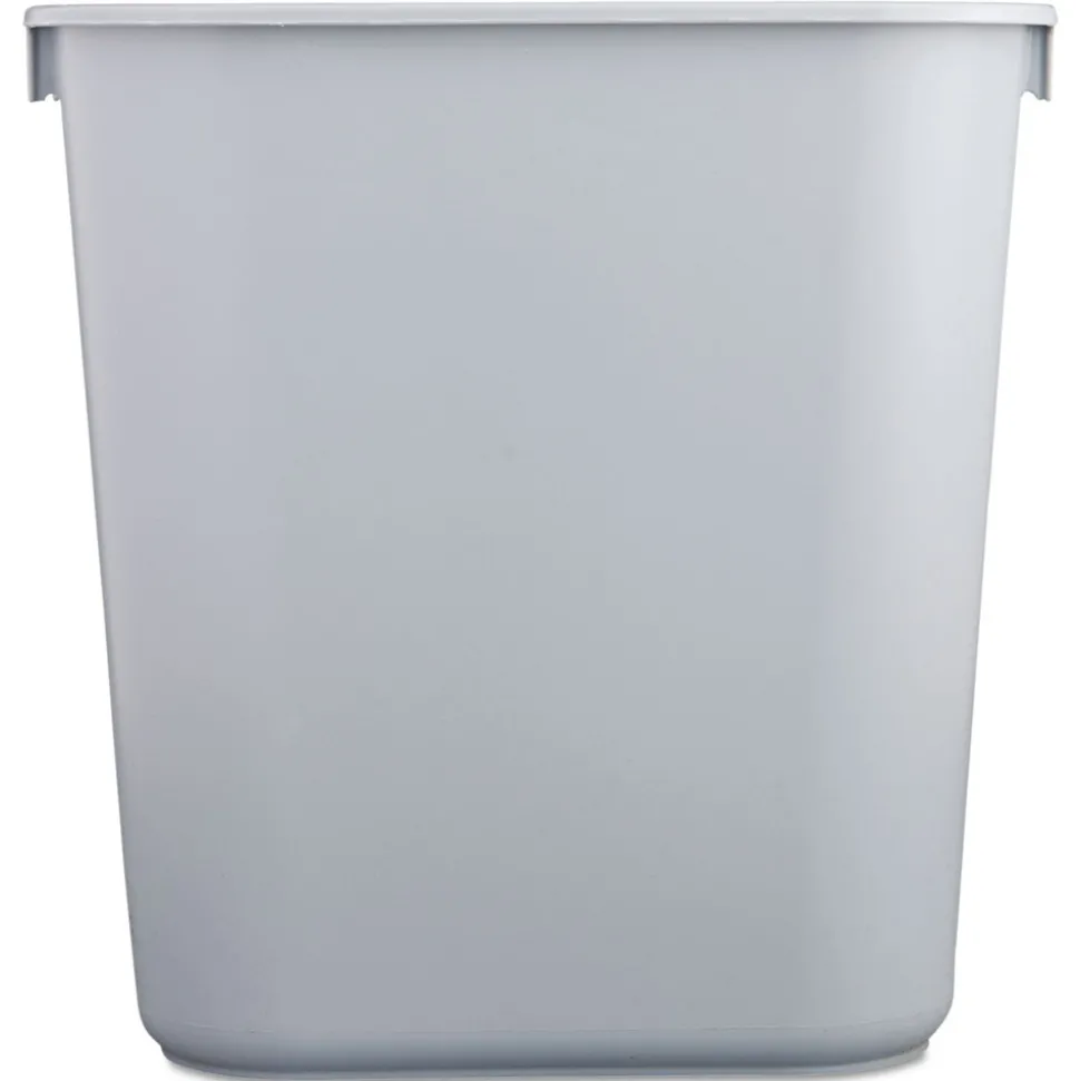Rubbermaid Commercial 3.5-Gallon Rectangular Deskside Plastic Wastebasket - Gray