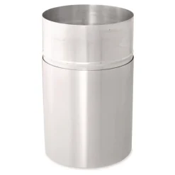 Rubbermaid Commercial 35-Gallon Open Top Round Indoor Receptacle with Liner - Satin Aluminum