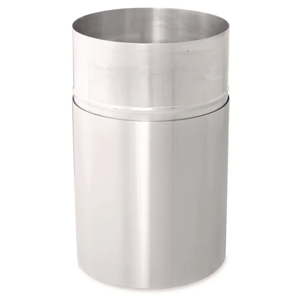 Rubbermaid Commercial 35-Gallon Open Top Round Indoor Receptacle with Liner - Satin Aluminum
