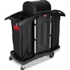 Rubbermaid Commercial High-Security 2-Shelf Housekeeping Cart - Black/Silver