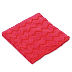 Rubbermaid Commercial HYGEN Microfiber 16 in. x 16 in. Cleaning Cloths - Red (12/Carton)