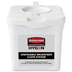 Rubbermaid Commercial HYGEN 7.92 in. x 7.75 in. x 7.44 in. Disposable Microfiber Charging Bucket - White (4/Carton)