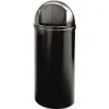 Rubbermaid Commercial Marshal 15 Gallon Plastic Round Classic Container - Black