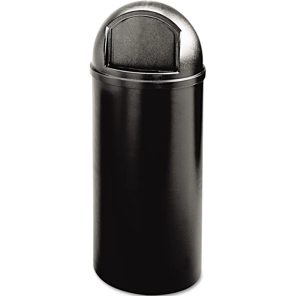 Rubbermaid Commercial Marshal 15 Gallon Plastic Round Classic Container - Black