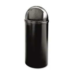Rubbermaid Commercial Marshal 25-Gallon Plastic Round Classic Container - Black