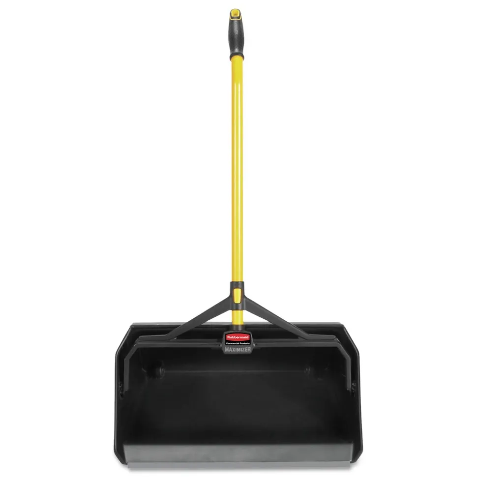 Rubbermaid Commercial Maximizer 20.44 in. W x 29 in. H Plastic Heavy-Duty Stand Up Debris Pan - Yellow/Black
