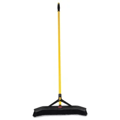 Rubbermaid Commercial Maximizer 24 in. Polypropylene Bristles Push-to-Center Broom - Yellow/Black
