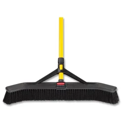 Rubbermaid Commercial Maximizer 24 in. Polypropylene Bristles Push-to-Center Broom - Yellow/Black