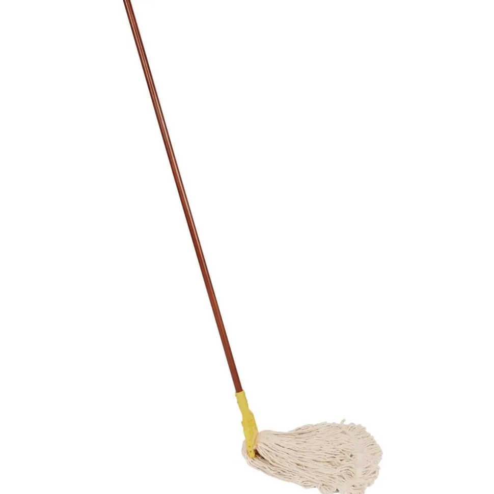 Rubbermaid Commercial 12-Piece 24 oz. Economy Cut-End Rayon Mop Head with 1 in. Band (White)