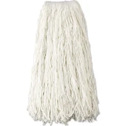 Rubbermaid Commercial 12-Piece 24 oz. Economy Cut-End Rayon Mop Head with 1 in. Band (White)