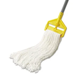 Rubbermaid Commercial 12-Piece 24 oz. Economy Cut-End Rayon Mop Head with 1 in. Band (White)