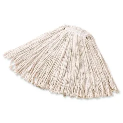 Rubbermaid Commercial 12-Piece 16 oz. Premium Cut-End Cotton Wet Mop Head with 1 in. Orange Band (White)