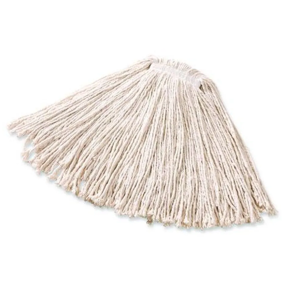 Rubbermaid Commercial 12-Piece 16 oz. Premium Cut-End Cotton Wet Mop Head with 1 in. Orange Band (White)