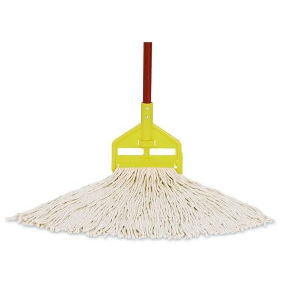 Rubbermaid Commercial 12-Piece 16 oz. Premium Cut-End Cotton Wet Mop Head with 1 in. Orange Band (White)