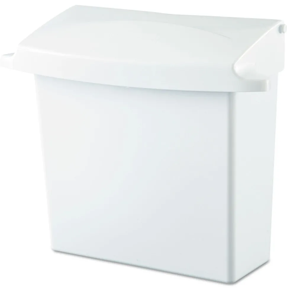 Rubbermaid Commercial Plastic Sanitary Napkin Receptacle with Rigid Liner - White