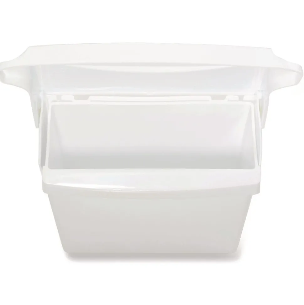 Rubbermaid Commercial Plastic Sanitary Napkin Receptacle with Rigid Liner - White