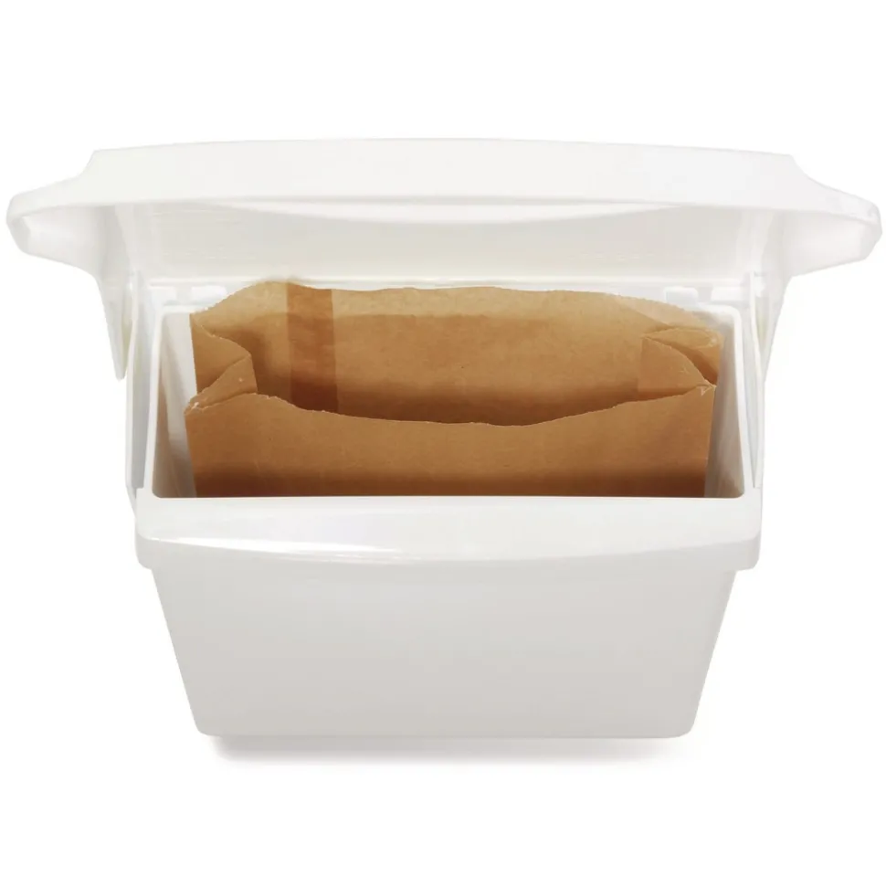 Rubbermaid Commercial Plastic Sanitary Napkin Receptacle with Rigid Liner - White