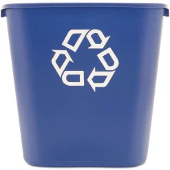 Rubbermaid Commercial 28.13-Quart Rectangular Deskside Recycling Container - Medium, Blue