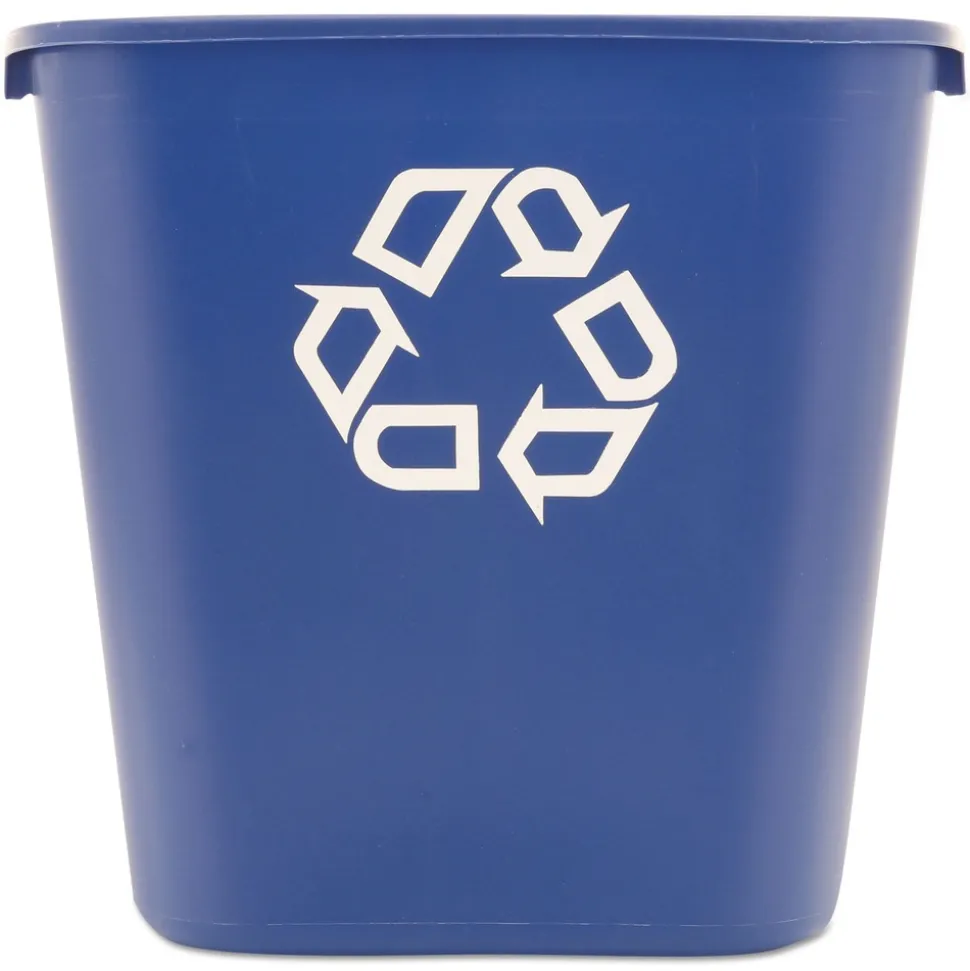 Rubbermaid Commercial 28.13-Quart Rectangular Deskside Recycling Container - Medium, Blue