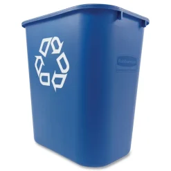 Rubbermaid Commercial 28.13-Quart Rectangular Deskside Recycling Container - Medium, Blue