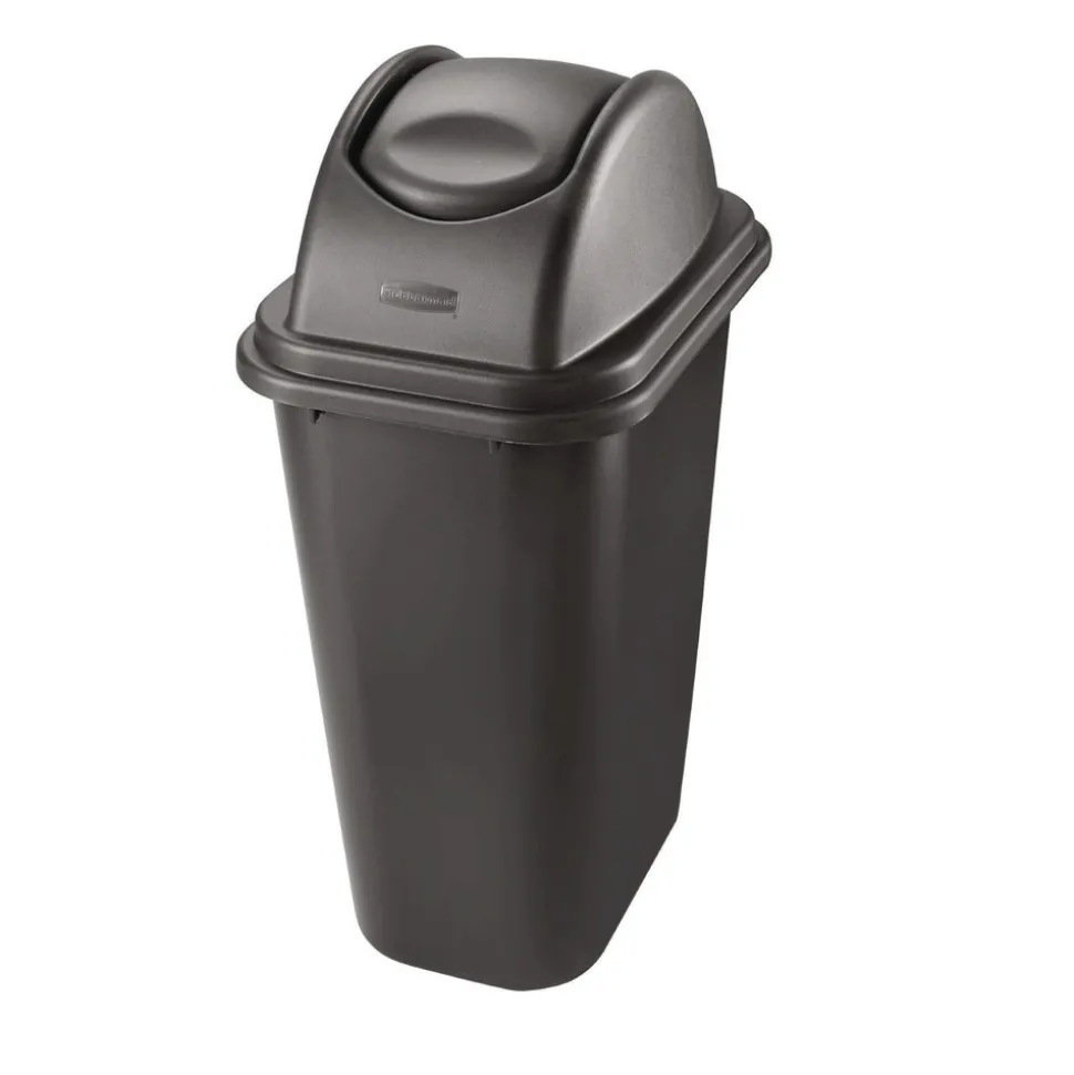 Rubbermaid Commercial Rectangular Free-Swinging Plastic Lids - Black