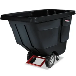 Rubbermaid Commercial Rotomolded Plastic Rectangular 850 lbs. Capacity Tilt Truck - Black