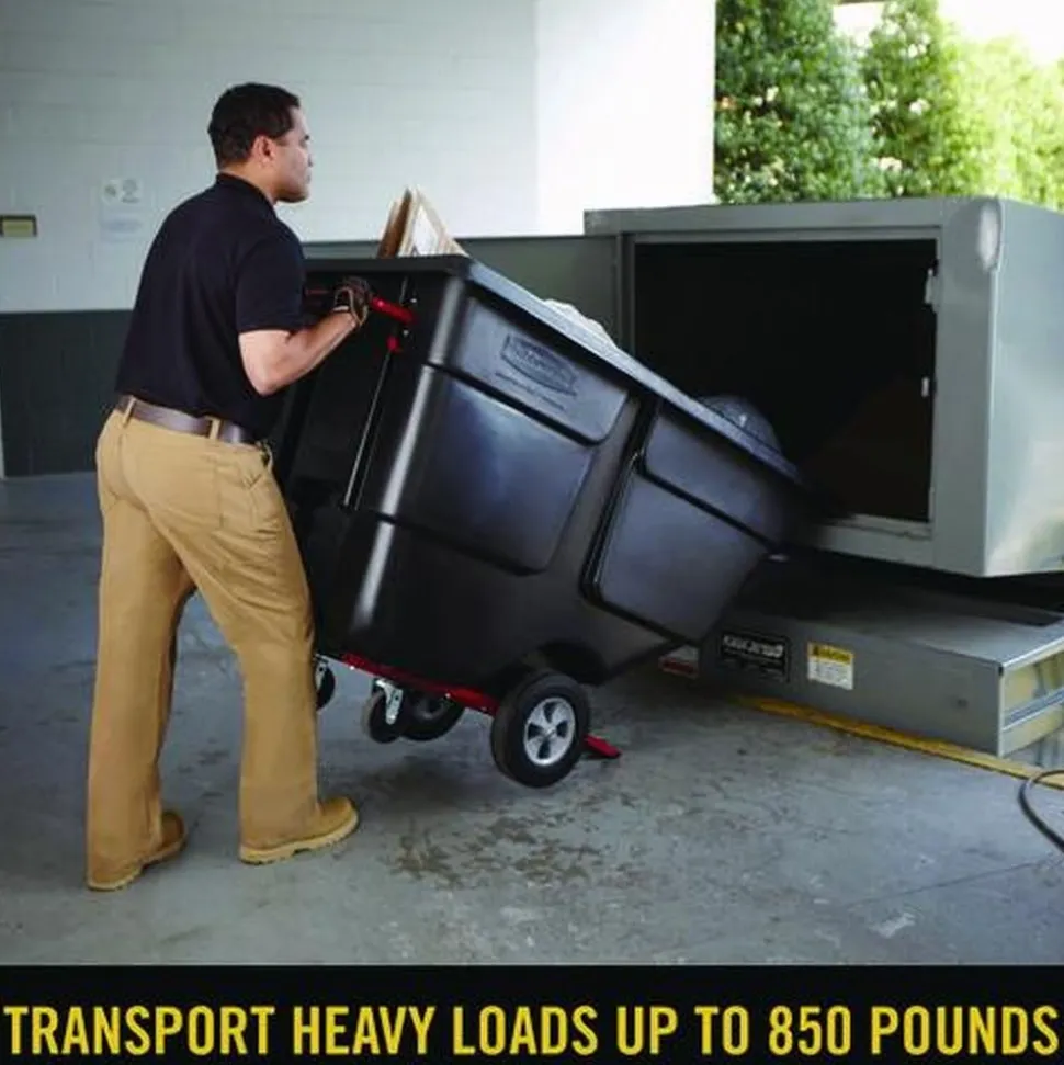 Rubbermaid Commercial Rotomolded Plastic Rectangular 850 lbs. Capacity Tilt Truck - Black