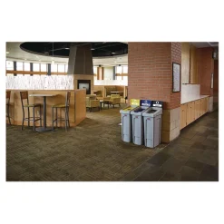 Rubbermaid Commercial Slim Jim Recycling Station Kit 1-Stream Bottles and Cans 23 gal Plastic Yellow/Gray