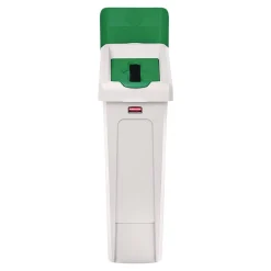 Rubbermaid Commercial Slim Jim Recycling Station Kit 1-Stream Paper 23 gal Plastic Green/Gray