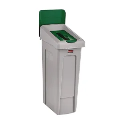 Rubbermaid Commercial Slim Jim Recycling Station Kit 1-Stream Paper 23 gal Plastic Green/Gray
