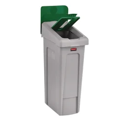 Rubbermaid Commercial Slim Jim Recycling Station Kit 1-Stream Paper 23 gal Plastic Green/Gray
