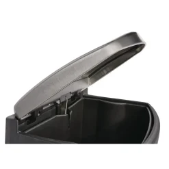 Rubbermaid Commercial Slim Jim 13-Gallon Front Step Style Stainless Steel Step-On Container - Black