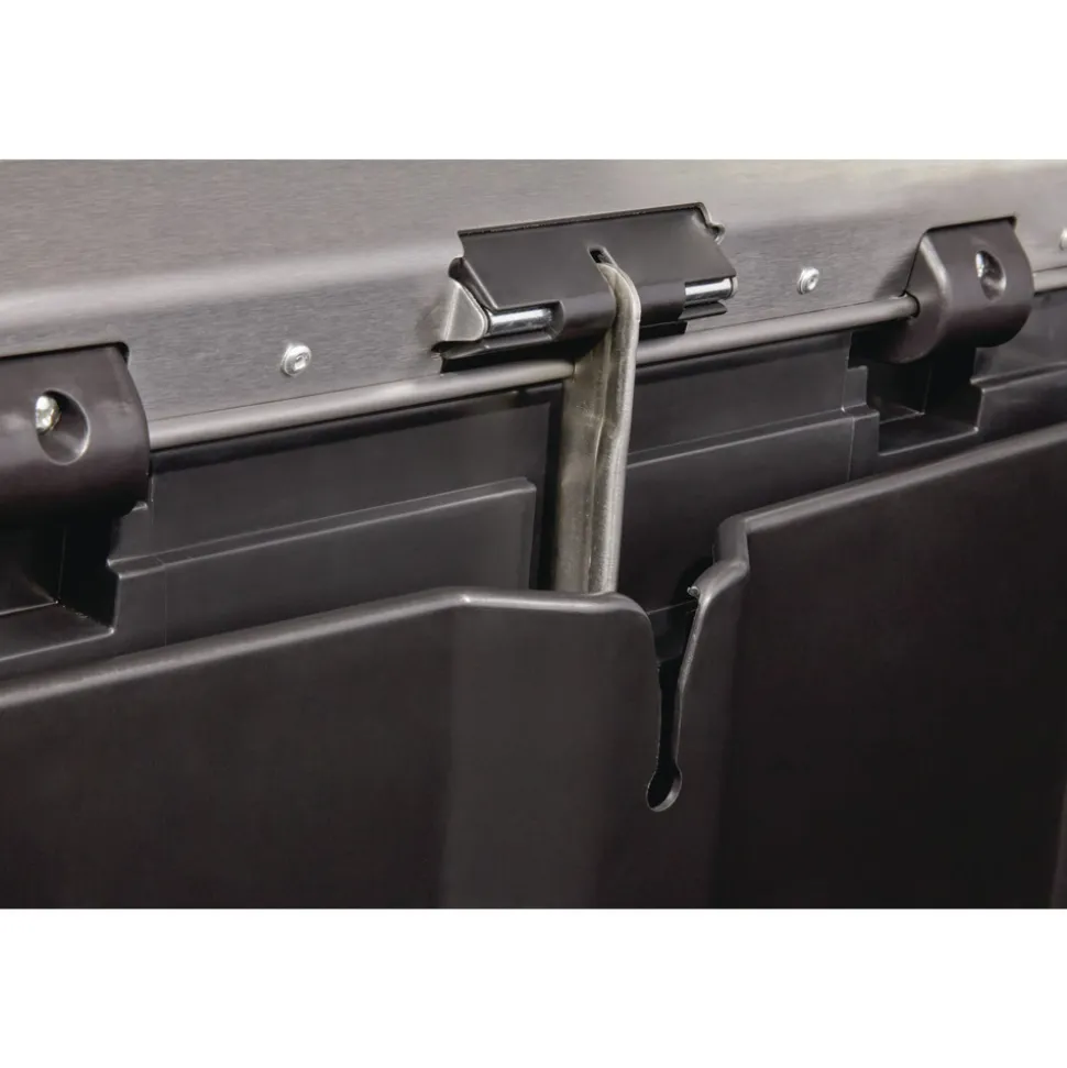 Rubbermaid Commercial Slim Jim 13-Gallon Front Step Style Stainless Steel Step-On Container - Black