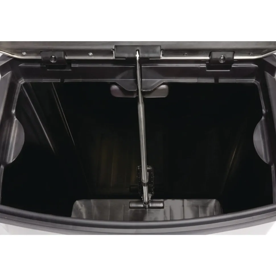 Rubbermaid Commercial Slim Jim 13-Gallon Front Step Style Stainless Steel Step-On Container - Black