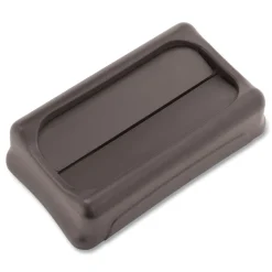 Rubbermaid Commercial Slim Jim 11.38 in. x 20.5 in. x 5 in. Swing Lid - Black