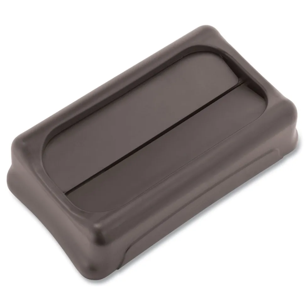 Rubbermaid Commercial Slim Jim 11.38 in. x 20.5 in. x 5 in. Swing Lid - Black
