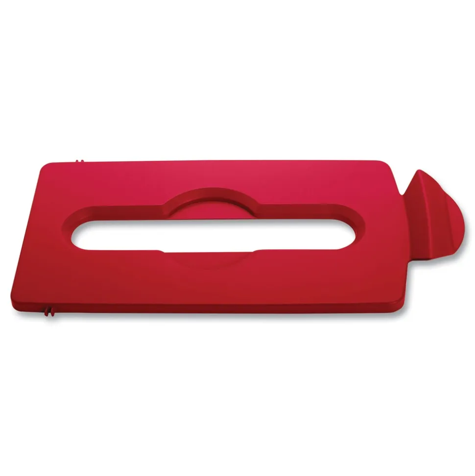 Rubbermaid Commercial Slim Jim 16.5 in. x 8 in. x 0.5 in. Paper Recycling Top - Red