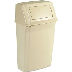 Rubbermaid Commercial Slim Jim 15-Gallon Wall-Mounted Container - Beige