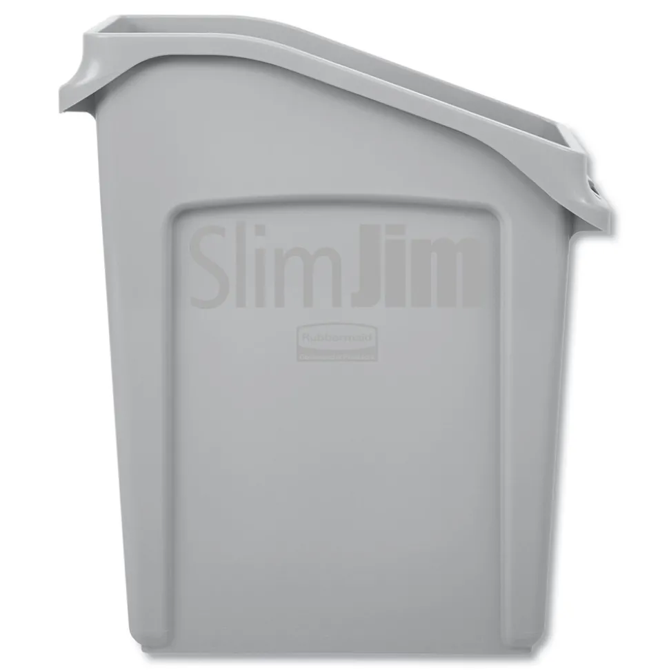 Rubbermaid Commercial Slim Jim 13 gal Polyethylene Under Counter Container - Gray