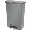 Rubbermaid Commercial Streamline 24 Gallon Front Step Style Polyethylene/Resin Step-On Container - Gray