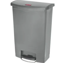 Rubbermaid Commercial Streamline 24 Gallon Front Step Style Polyethylene/Resin Step-On Container - Gray