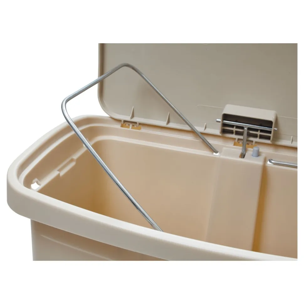 Rubbermaid Commercial Streamline 8-Gallon Resin Front Step Style Step-On Container - Beige