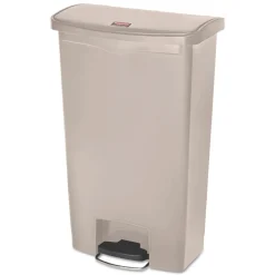 Rubbermaid Commercial Streamline 18-Gallon Resin Front Step Style Step-On Container - Beige