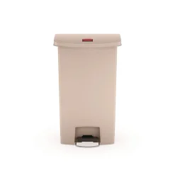 Rubbermaid Commercial Streamline 18-Gallon Resin Front Step Style Step-On Container - Beige