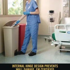 Rubbermaid Commercial Streamline 18-Gallon Resin Front Step Style Step-On Container - Beige